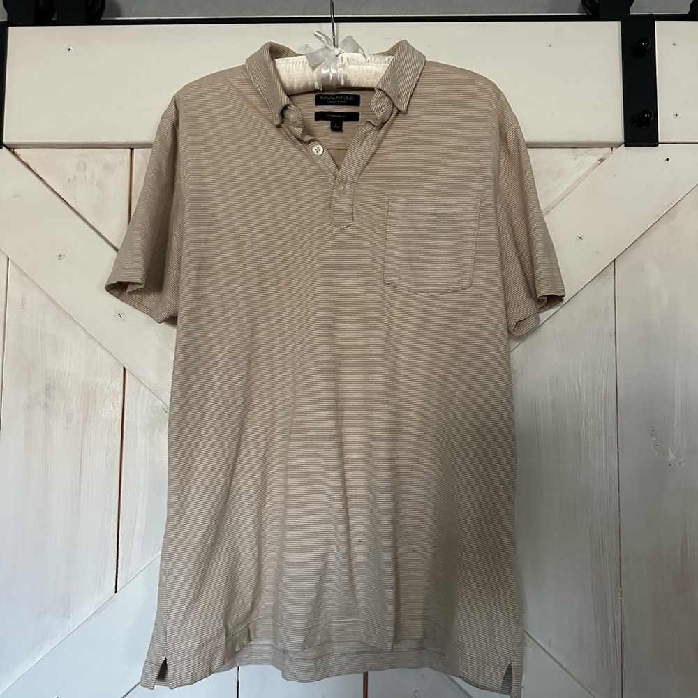 Banana Republic Beige Polo Shirt